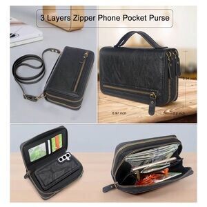 Harryshell Purse with Card Slots Holder Mirror Crossbody